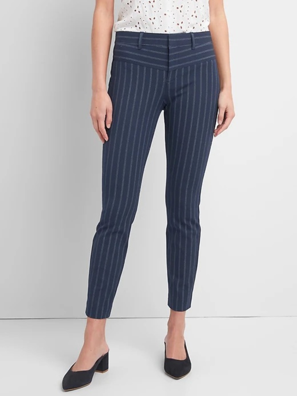 Gap Women’s Black Pinstripe Slim Dress Pants 4 Tall